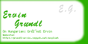 ervin grundl business card